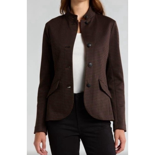 Rag & Bone Blazer Sadie Patterned Brown Multi Size 6 Houndstooth Career Jacket